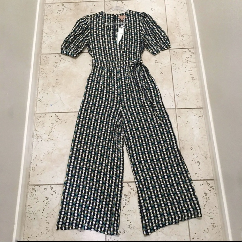 Anthropologie Kachel Evie Abstract Jumpsuit Black Motif Size 2 NWT - Picture 6 of 11